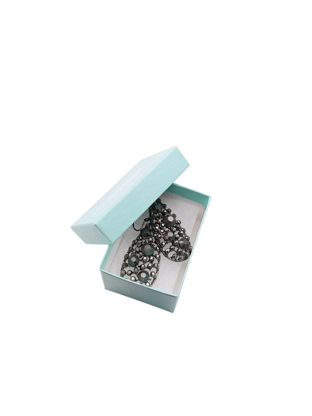 Park Lane Game On Statement Dangle Earrings with Gift Box Dramatic Hematite Crys
